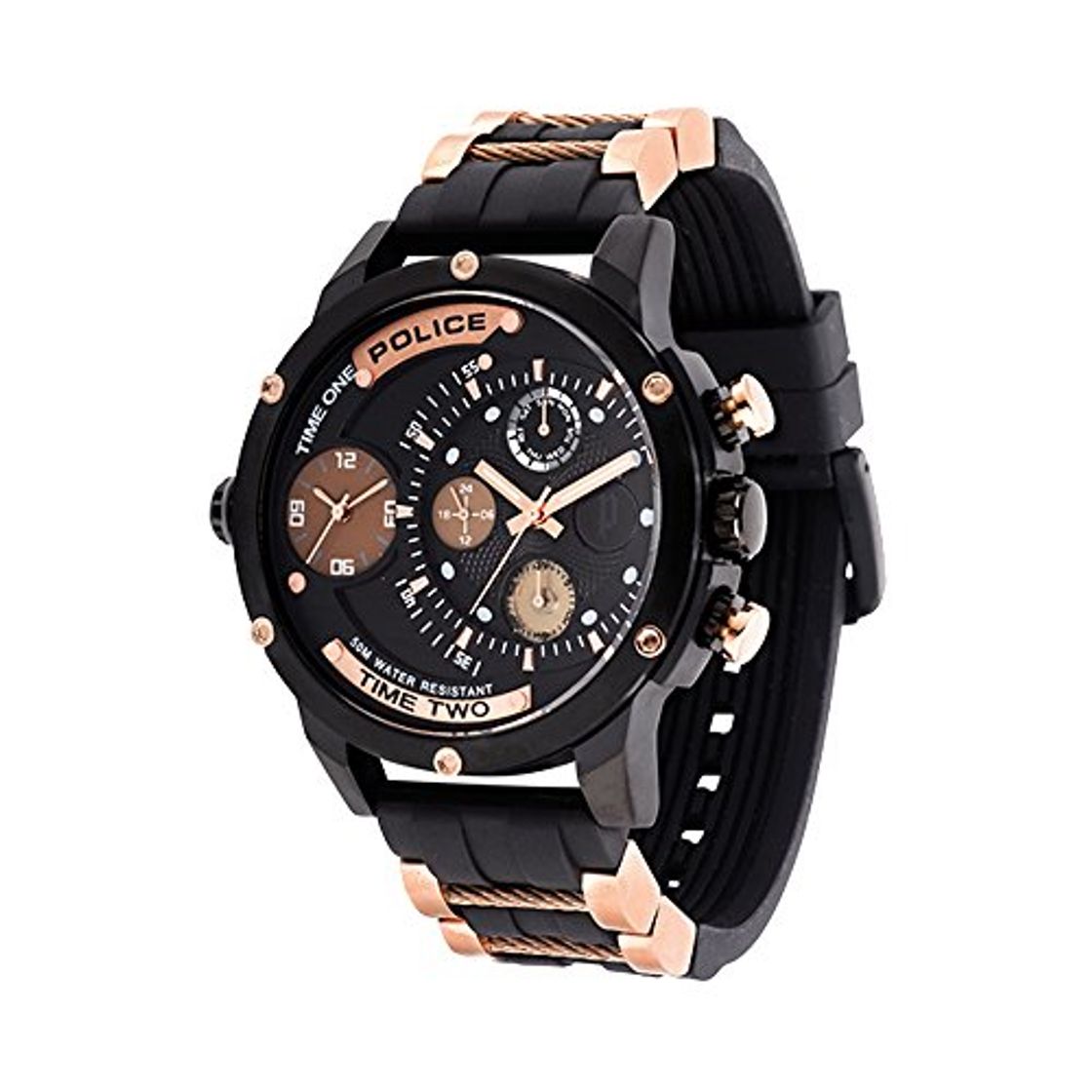 Fashion Police Reloj Multiesfera para Hombre de Cuarzo con Correa en Caucho PL14536JSB.02PA