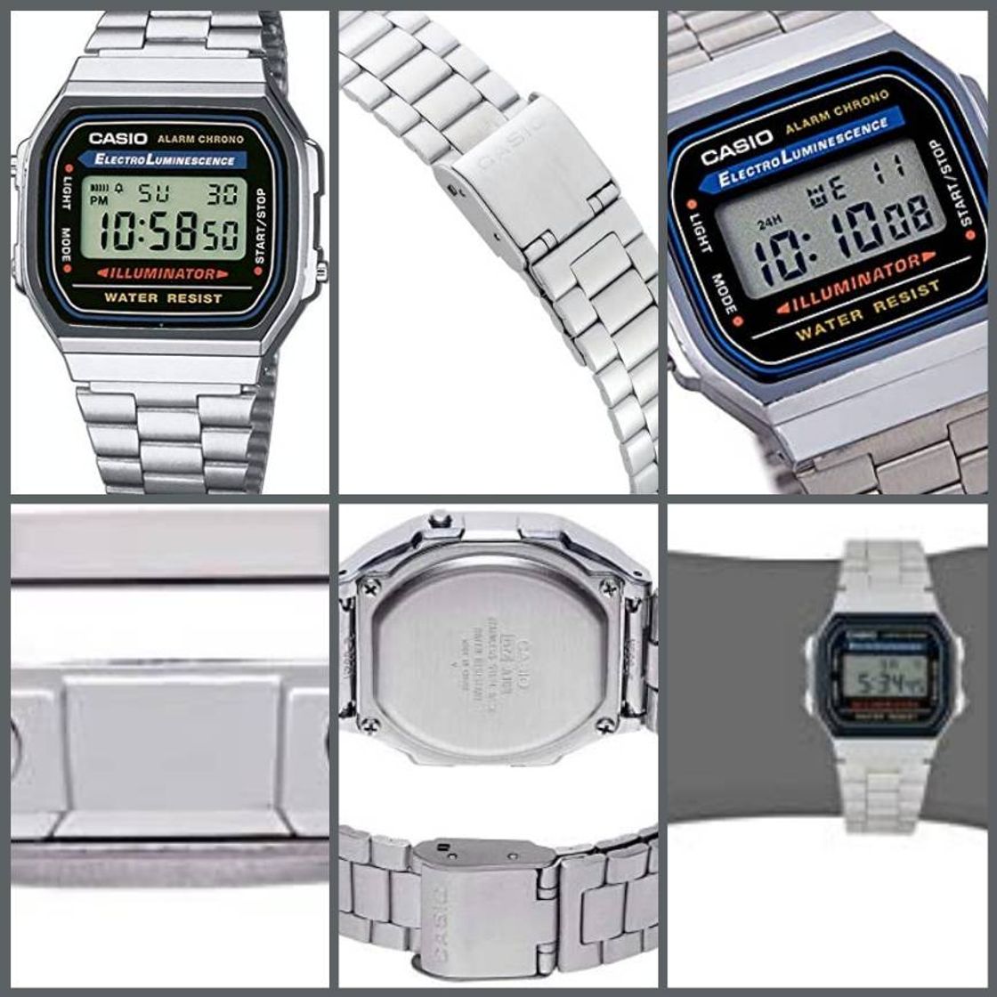 Fashion Reloj Casio Analógico Unisex 32mm, pulsera de Acero Inoxidab