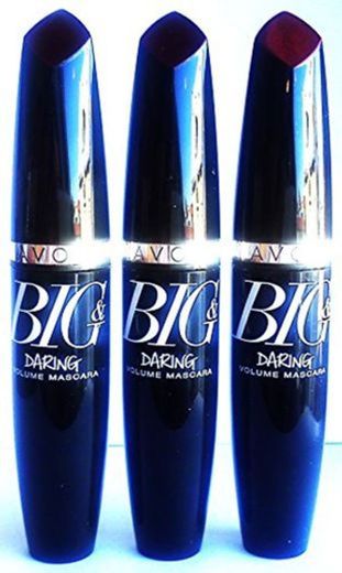 3 x Avon Big & Daring Volumen Máscara Rímel Negro Extrema 10ml