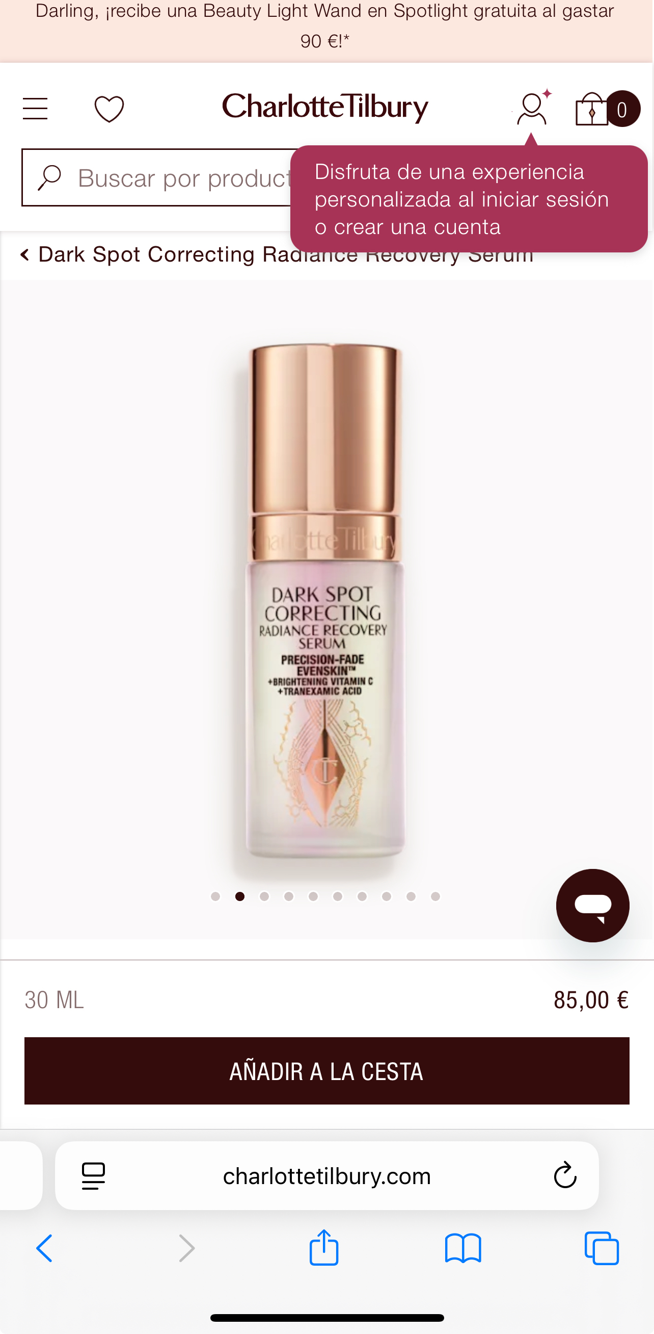 Social Charlotte Tilbury DARK SPOT CORRECTING RADIANCE RECOVERY SERUM
