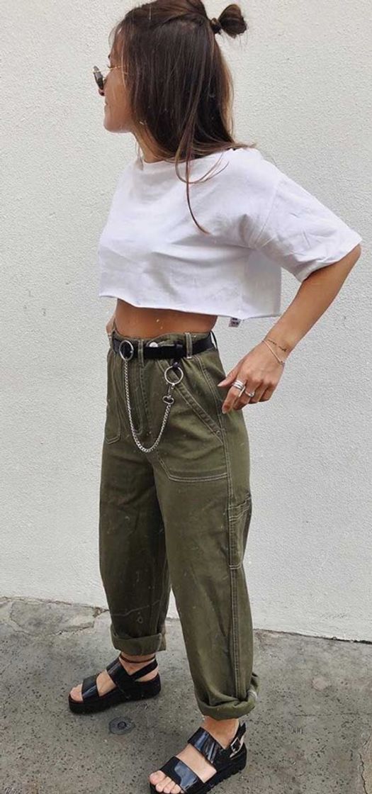 Social Calça cargo verde militar