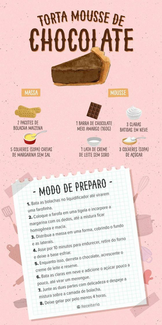 Fashion Receita Torta Mousse de Chocolate 