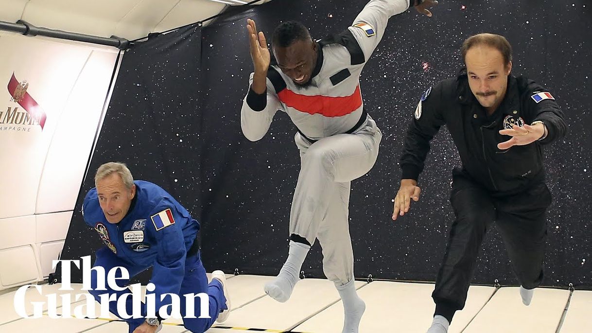 Fashion Usain Bolt floats to victory in zero-gravity race - YouTube