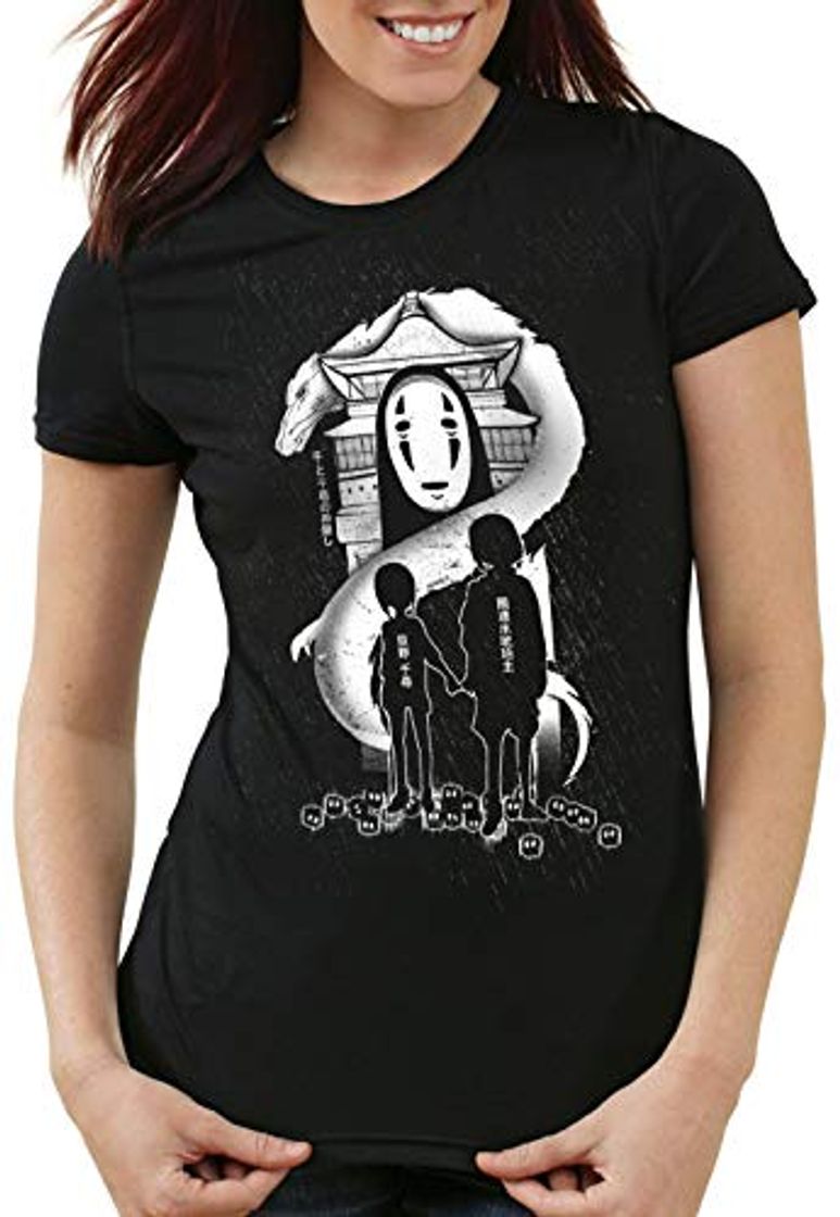 Moda CottonCloud Chihiro Stereo Camiseta para Mujer T-Shirt Anime Manga Ghibli, Color