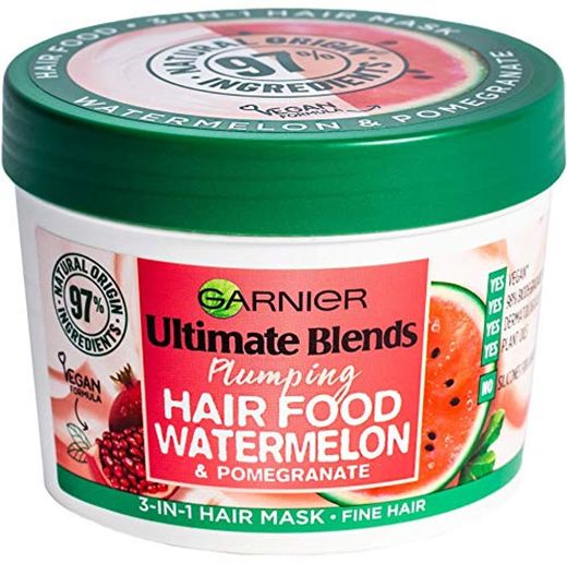 Garnier Ultimate Blends Plumping Hair Food Sandía 3 en 1 mascarilla para el cabello fino 390 ml