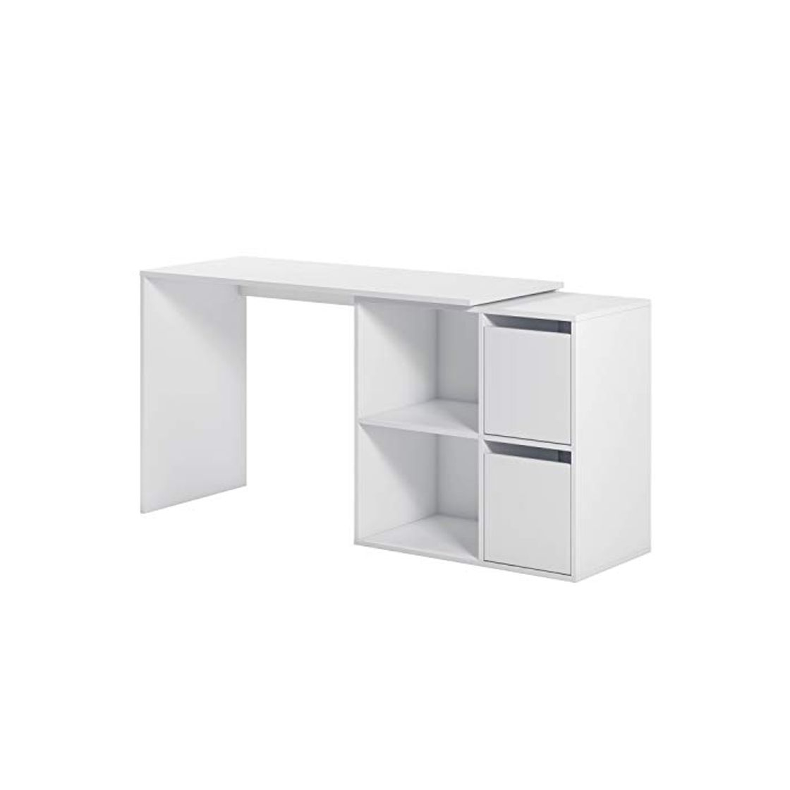 Social Habitdesign 008311A - Mesa Escritorio, Mueble de despacho, Modelo Adapta, Color Blanco