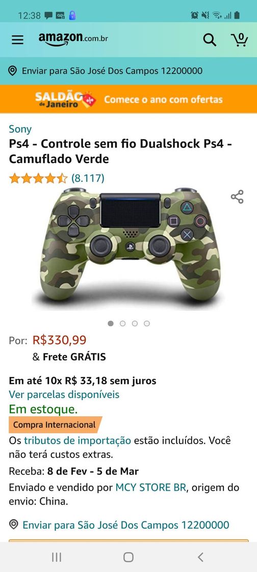 Moda Controle de ps4