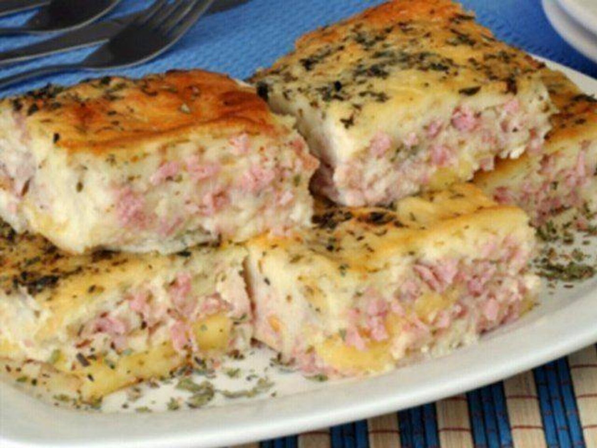 Social Torta de queijo e presunto.