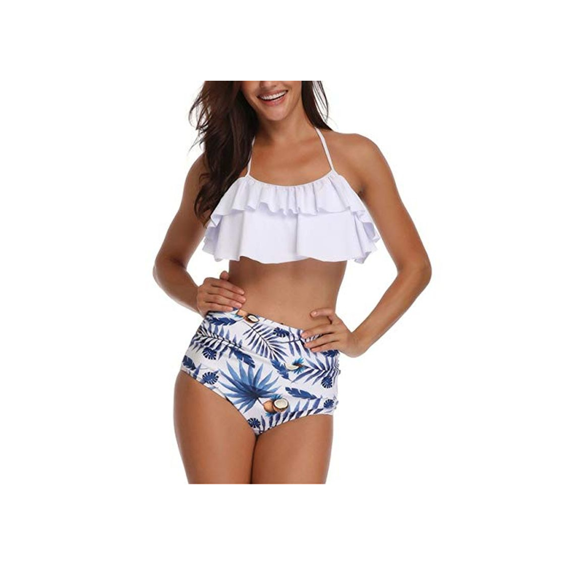 Producto Conjunto de Bikini de Volantes Retro para Mujer Traje de baño de