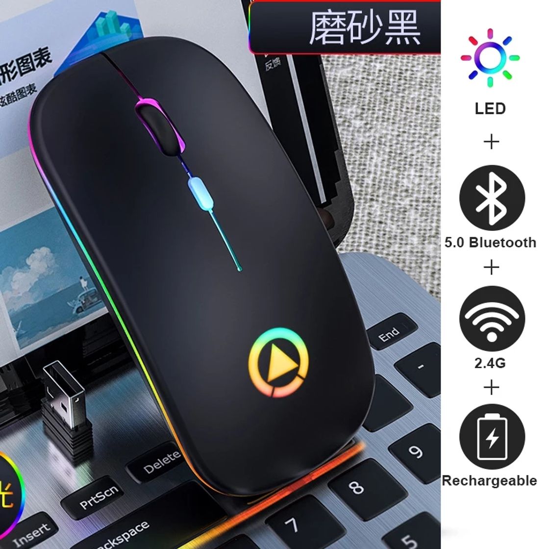 Producto Mouse inalámbrico recargable con Bluetooth