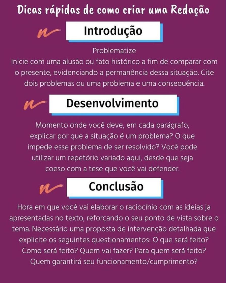 Moda Dicas para a sua redação ✨