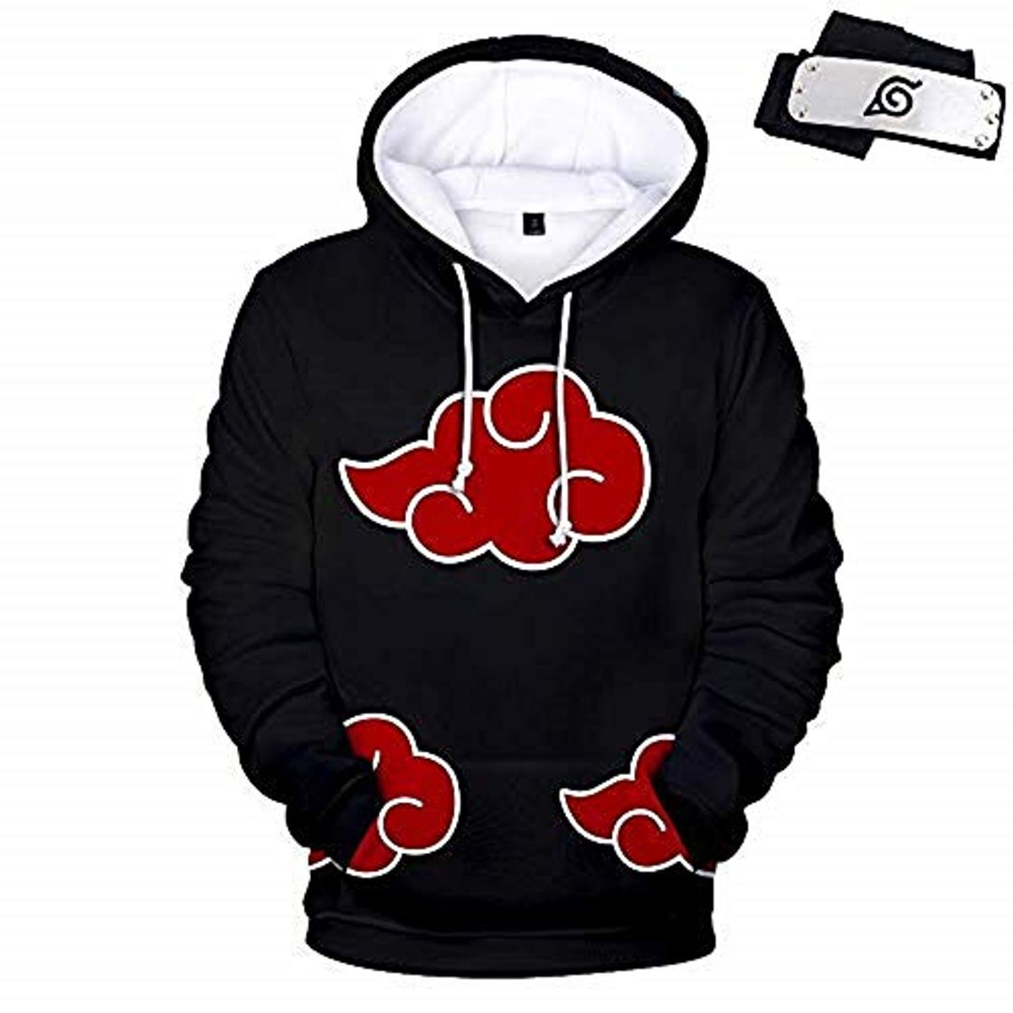 Moda GideonH Naruto Anime Akatsuki Shippuden - Sudadera con capucha para hombre