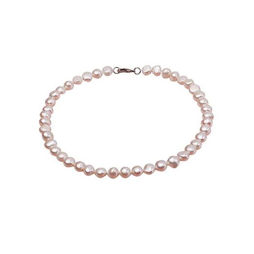 JYX - Collar ovalado de perlas cultivadas en agua dulce de 7