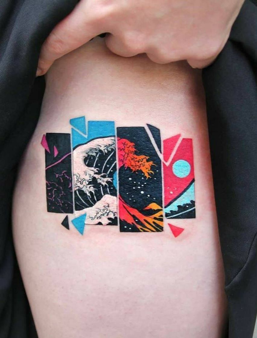 Waves tattoo art