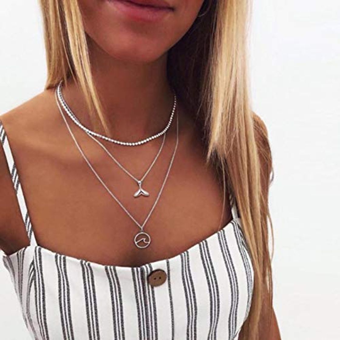 Social WDam Collar de Gargantilla de Estrella de Cadena de Color Dorado para Mujer Collana Kolye Bijoux Collares Mujer gargantilha Collier Femme