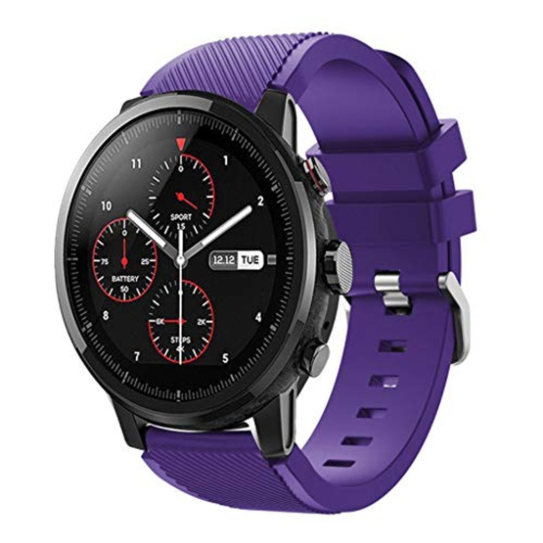 Social DIPOLA Correa de Correa de Reloj Deportivo Suave de Silicagel para Reloj Inteligente Amazfit Stratos 2S—Púrpura