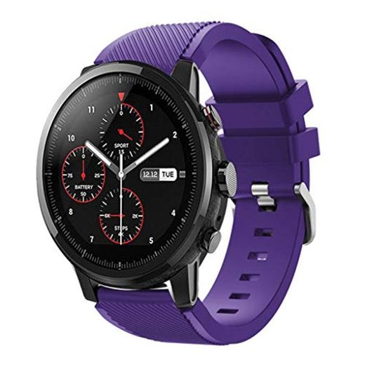 DIPOLA Correa de Correa de Reloj Deportivo Suave de Silicagel para Reloj Inteligente Amazfit Stratos 2S—Púrpura