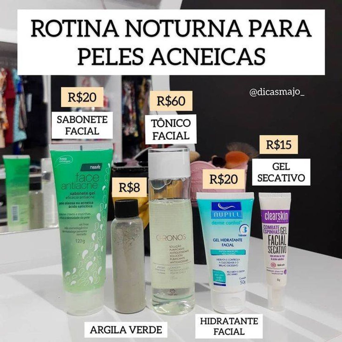 Moda Rotina de skincare Noturna para pele acneica 