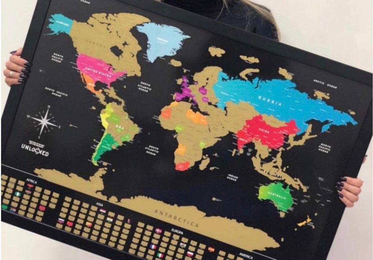 Moda Presente - mapa mundi para raspar