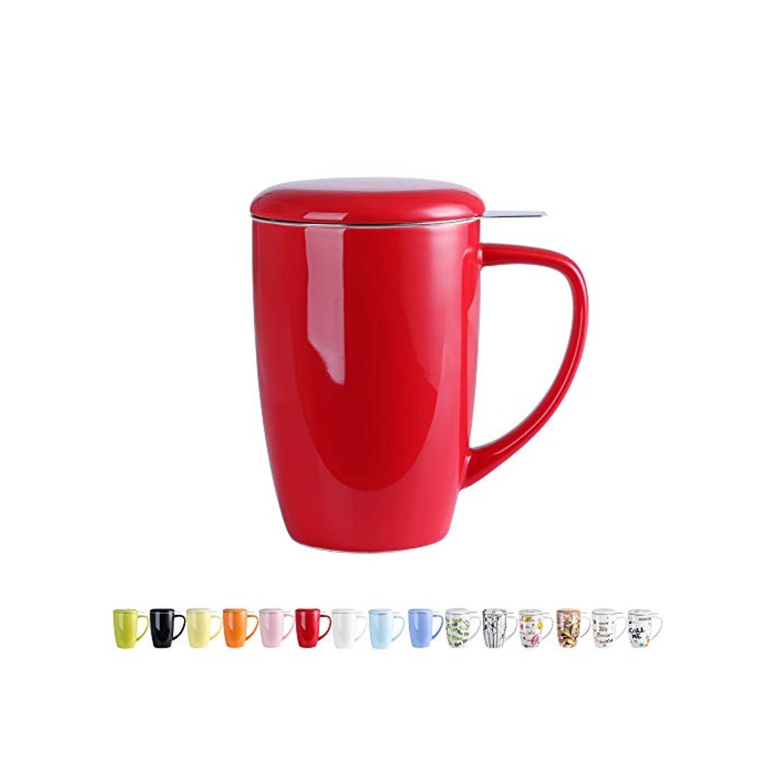 Producto LOVECASA Tazas de Té con Tapa y Filtro Acero Inoxidable 450 ML