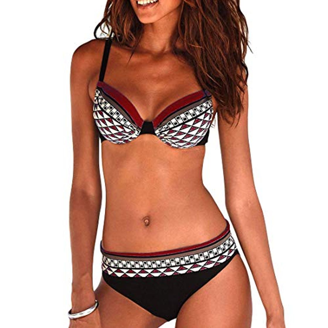 Social Bikini Mujer Estampado Tribal Push Up Trajes de Baño Ropa Sexy Bohemia