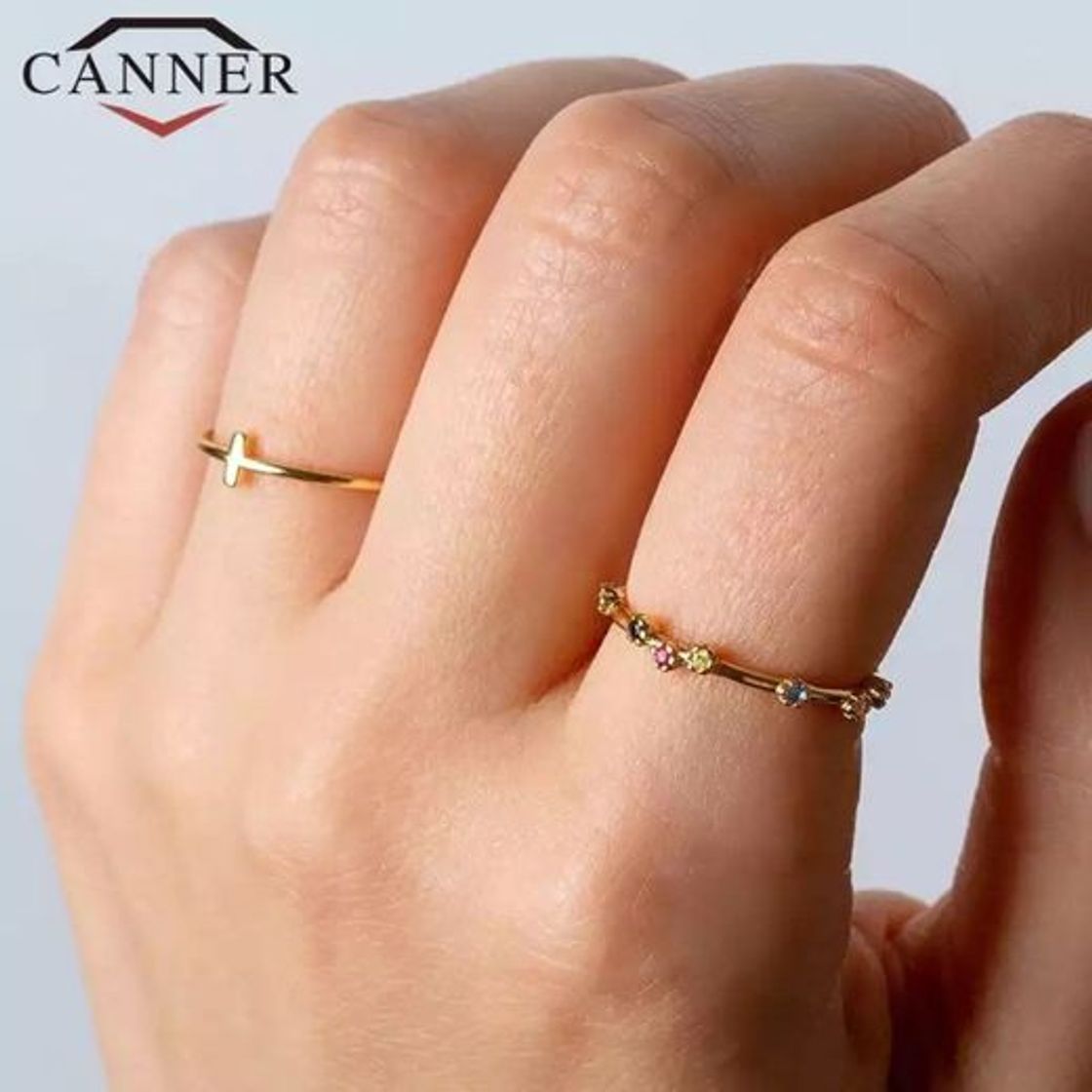 Social Anillo de plata colores