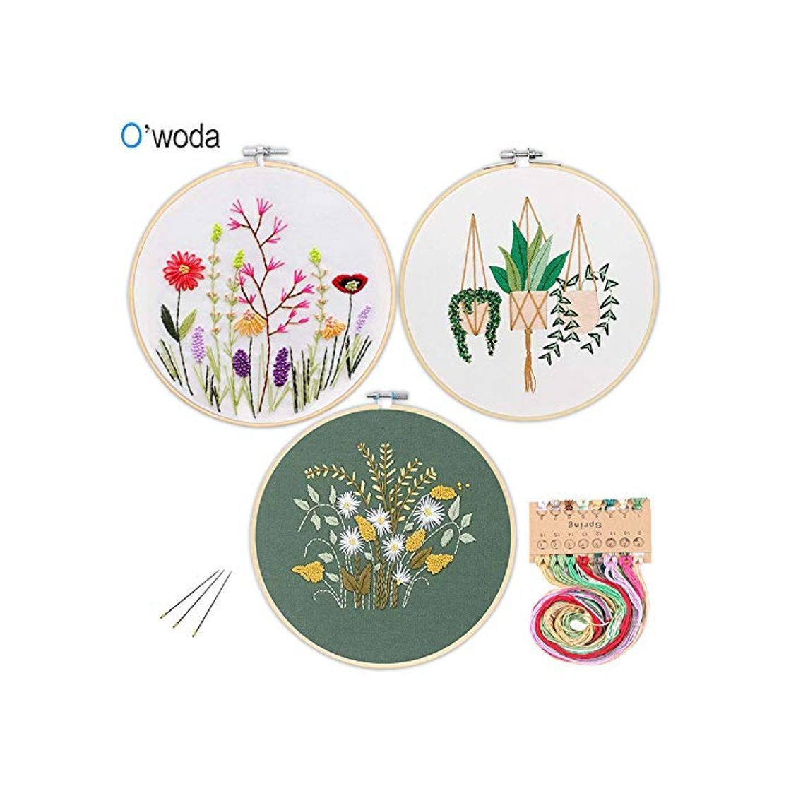 Social O'woda Kit de Inicio de Bordado, Juego de Herramienta de Punto de