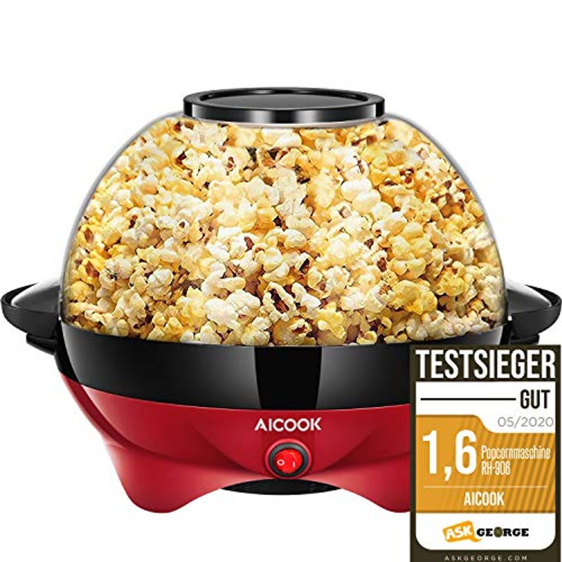 Social Aicook Máquina de Palomitas, Eléctrico Palomitero con Gran Capacidad, Almacenamiento Conveniente