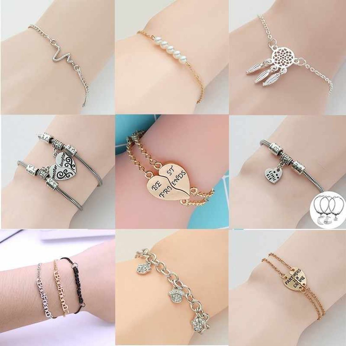 Fashion FANKUNYIZHOUSHI Los Mejores Amigos de Split Pulseras Pulseras Corazón quebrado Juego Doble