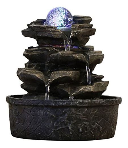 Zen'Light Little-Rock - Fuente de polirresina de Color marrón Oscuro