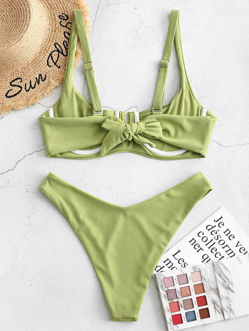 Social ZAFUL Mujer Sólido Tanga Corte Alto Bikini Conjuntos