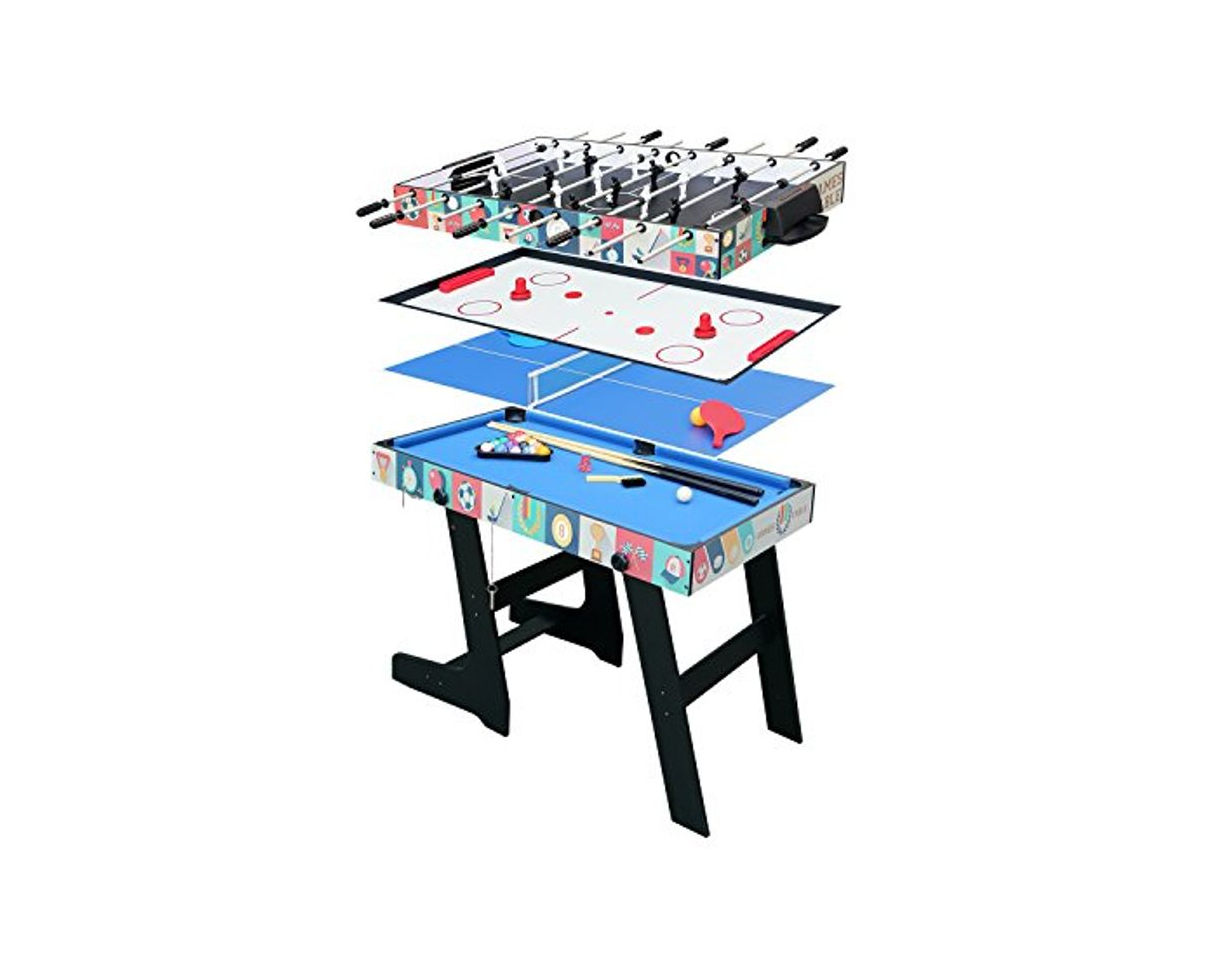 Product HLC® Mesa Multijuegos Plegable 4 en 1 Mesa de Billar,Ping Pong,Hockey y