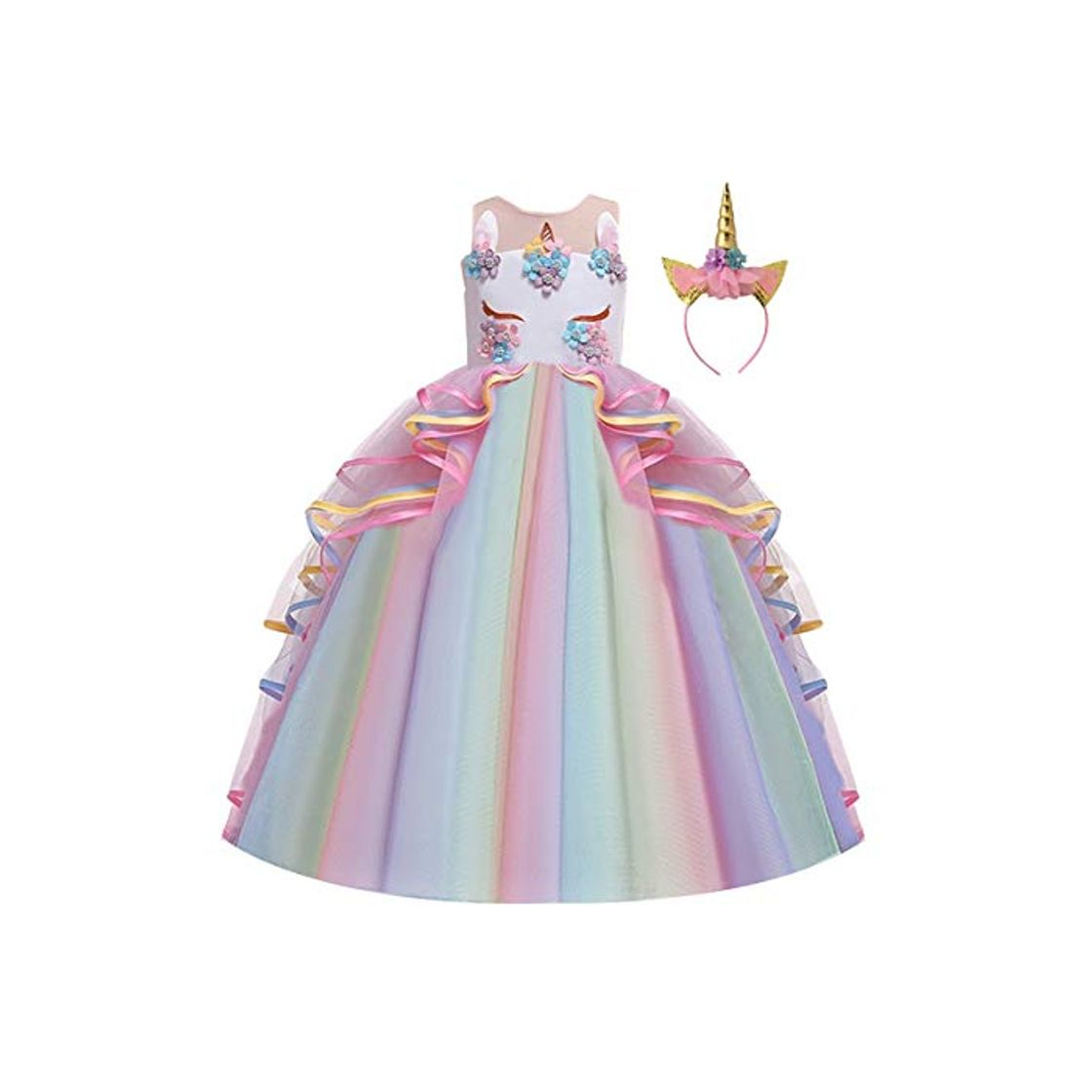 Producto Niñas Disfraz de Halloween Princesa Vestido de Unicornio para Chicas Cumpleaños de