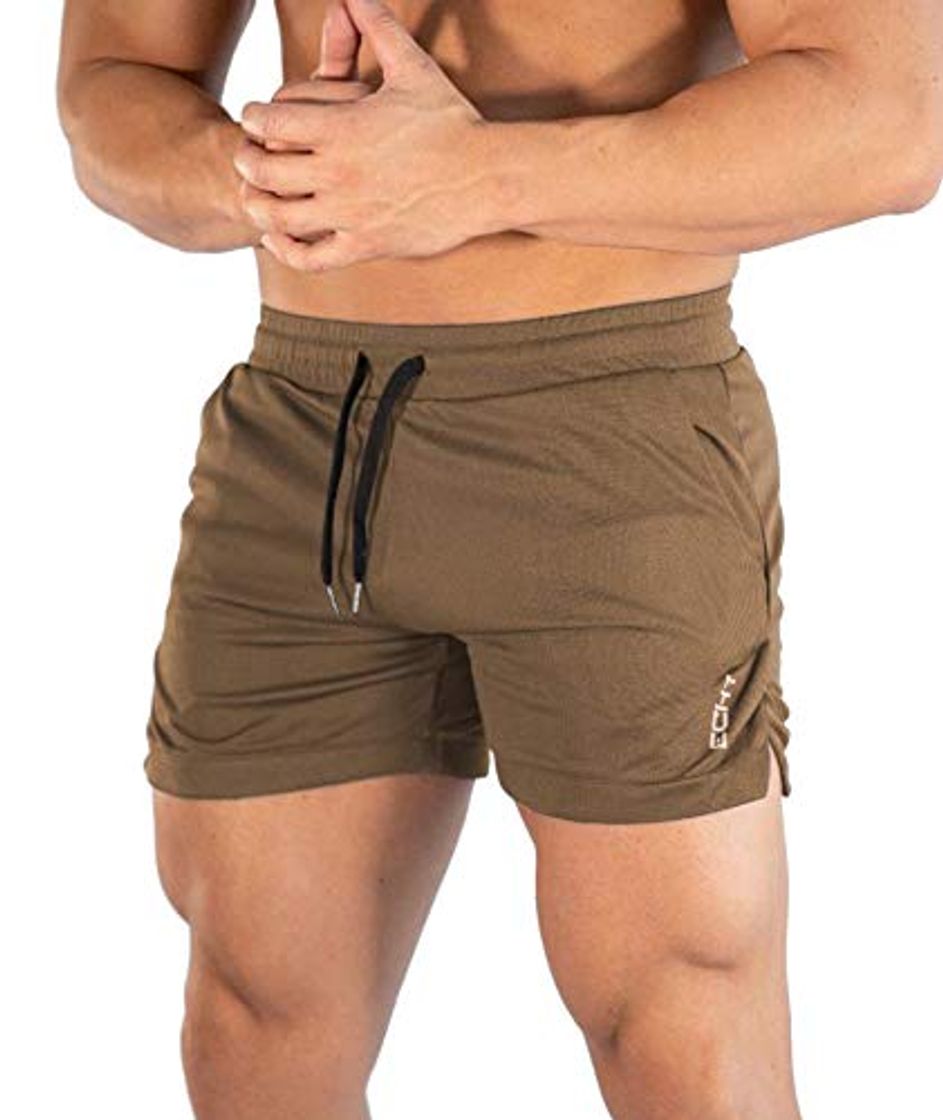 Fashion Superora Hombres Running Gym 2 en 1 Pantalones Cortos Deportivos Pantalones Cortos de Entrenamiento al Aire Libre Transpirables con Bolsillos