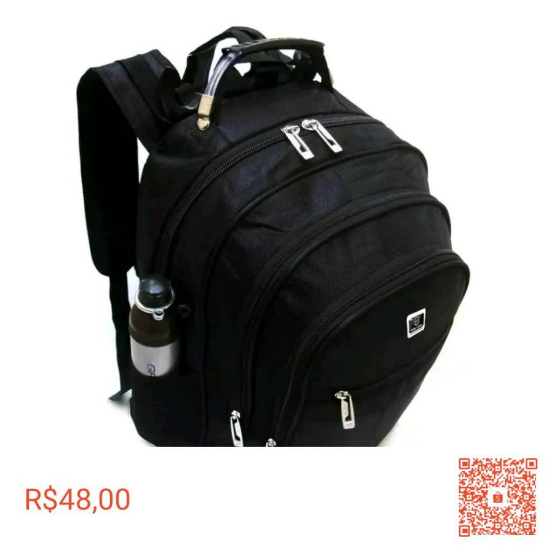 Moda Confira Mochila preta Reforçada Notebook C/ Cabo De Aço Ofer