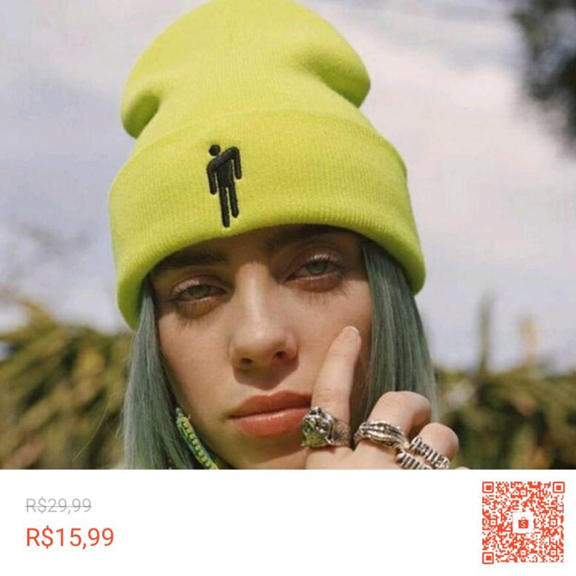 Fashion Confira Gorro De Inverno Billie Eilish Casual Com Bordado 