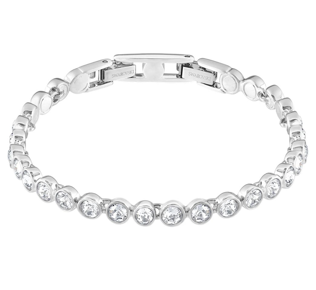 Fashion Tennis bracelet, Round, White, Rhodium plated - Swarovski, 1791305