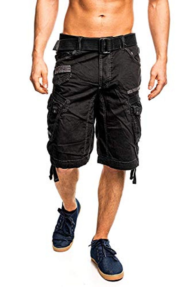 Social Geographical Norway Hombre Cortos Cargo People - Negro