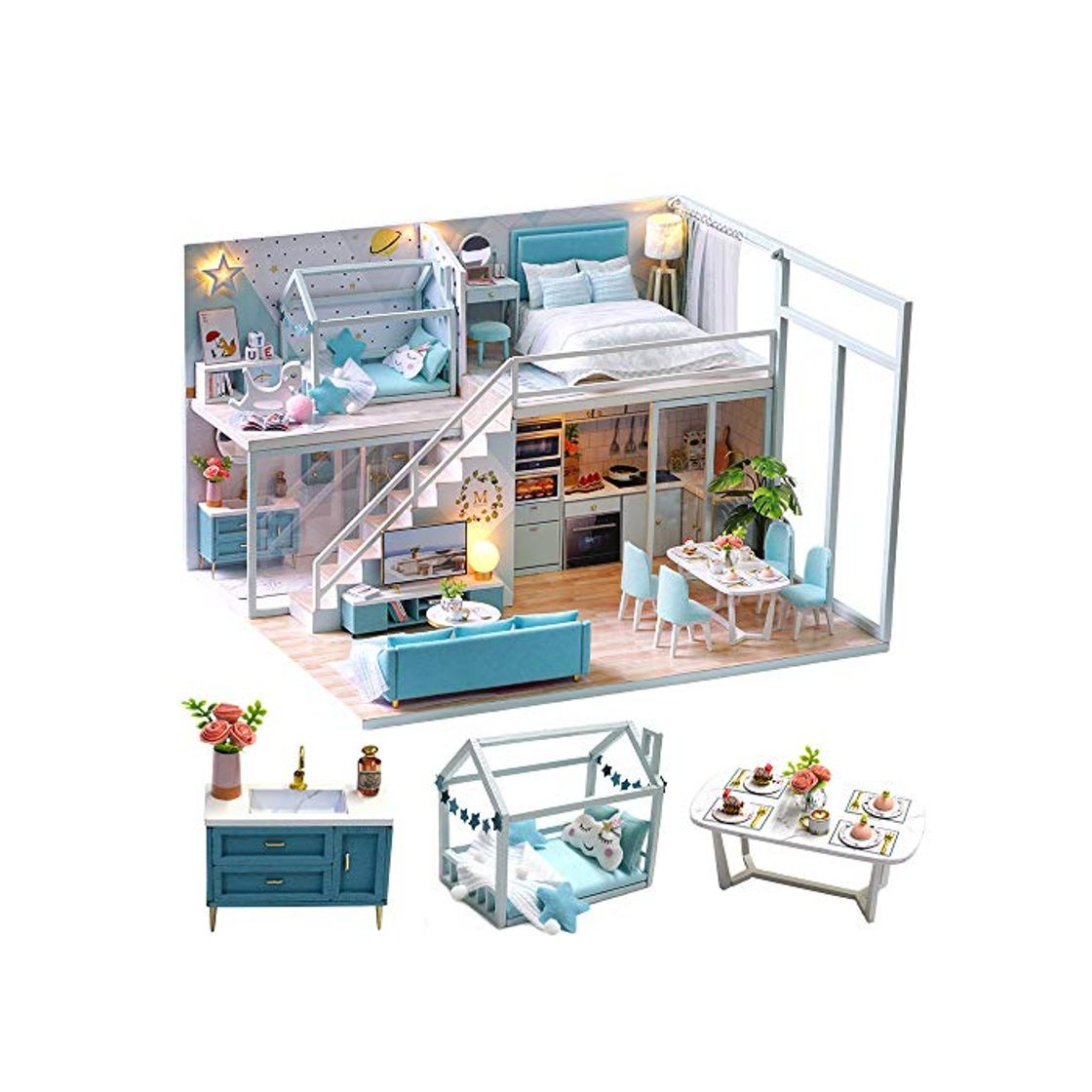 Products CUTEBEE Miniatura de la casa de muñecas con Muebles