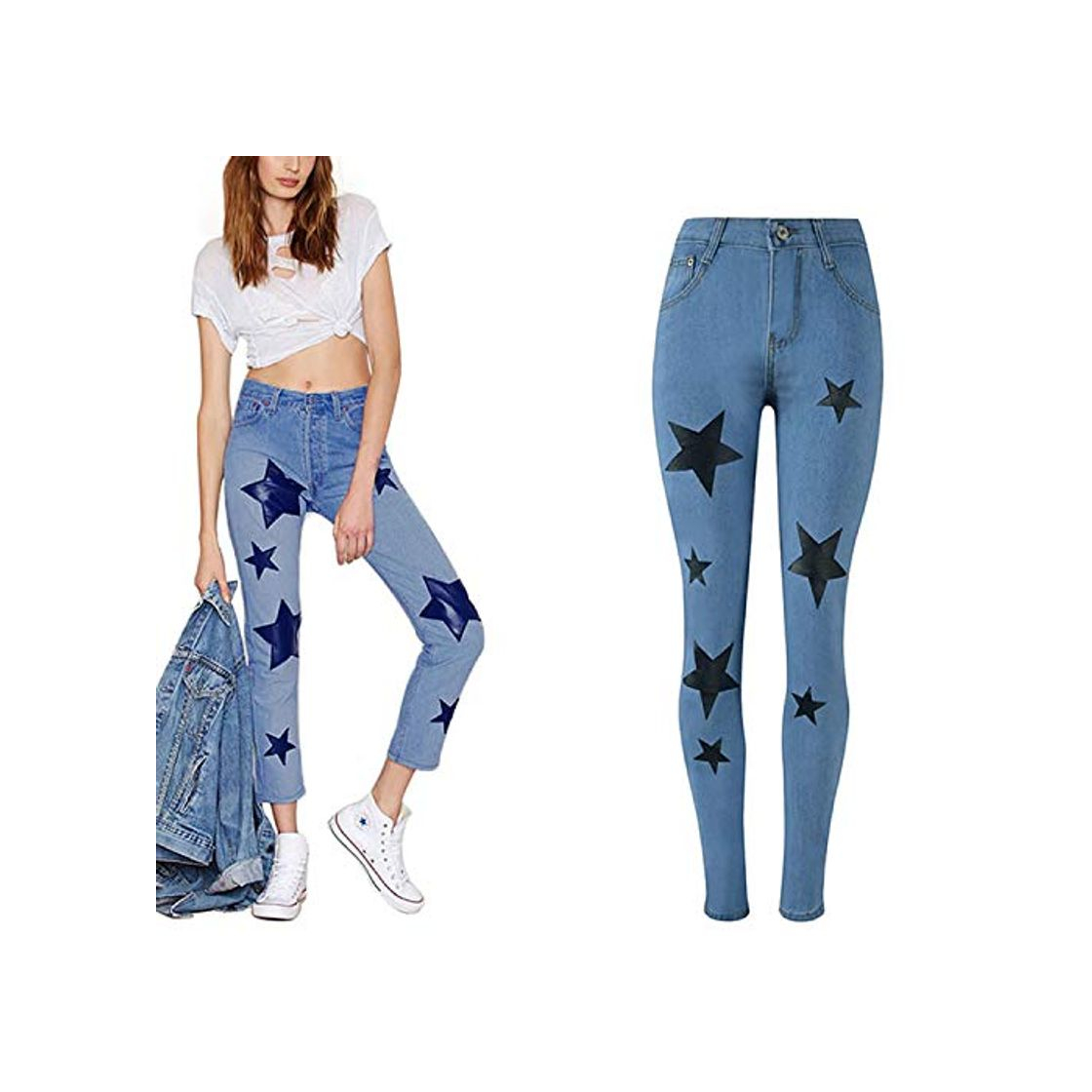 Social Pantalones Vaqueros Ajustados para Mujer