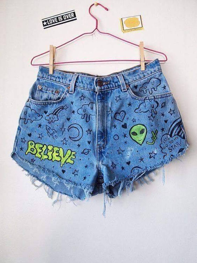 Moda Shorts jeans de alien belive