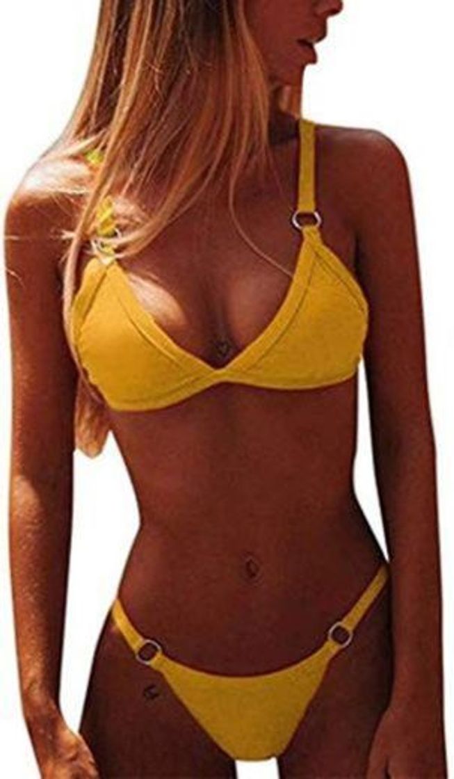 Fashion CheChury Bikini Mujer Conjuntos Brasileño Sexy Tanga Mujer Playa Ropa de Baño Traje de Baño Sexy Bañador de Baño Tops y Braguitas 2 Piezas Verano