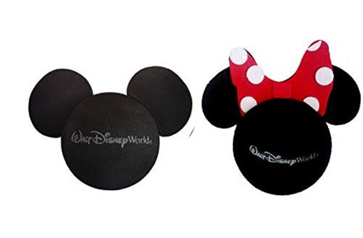 Par de bolas de Mickey y Minnie Mouse Mundo negro