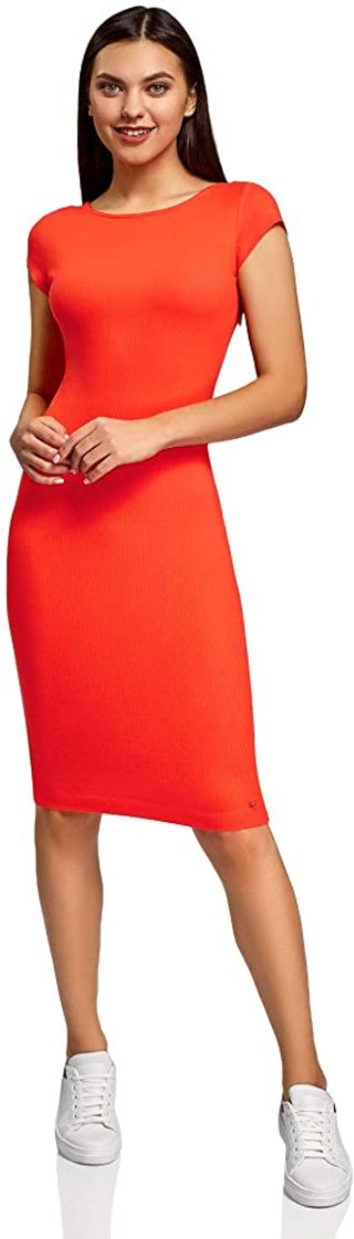 Producto oodji Collection Mujer Vestido Midi con Escote en la Espalda, Verde, ES