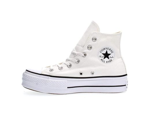 Converse Chuck Taylor CTAS Lift Hi, Zapatillas para Mujer, Blanco