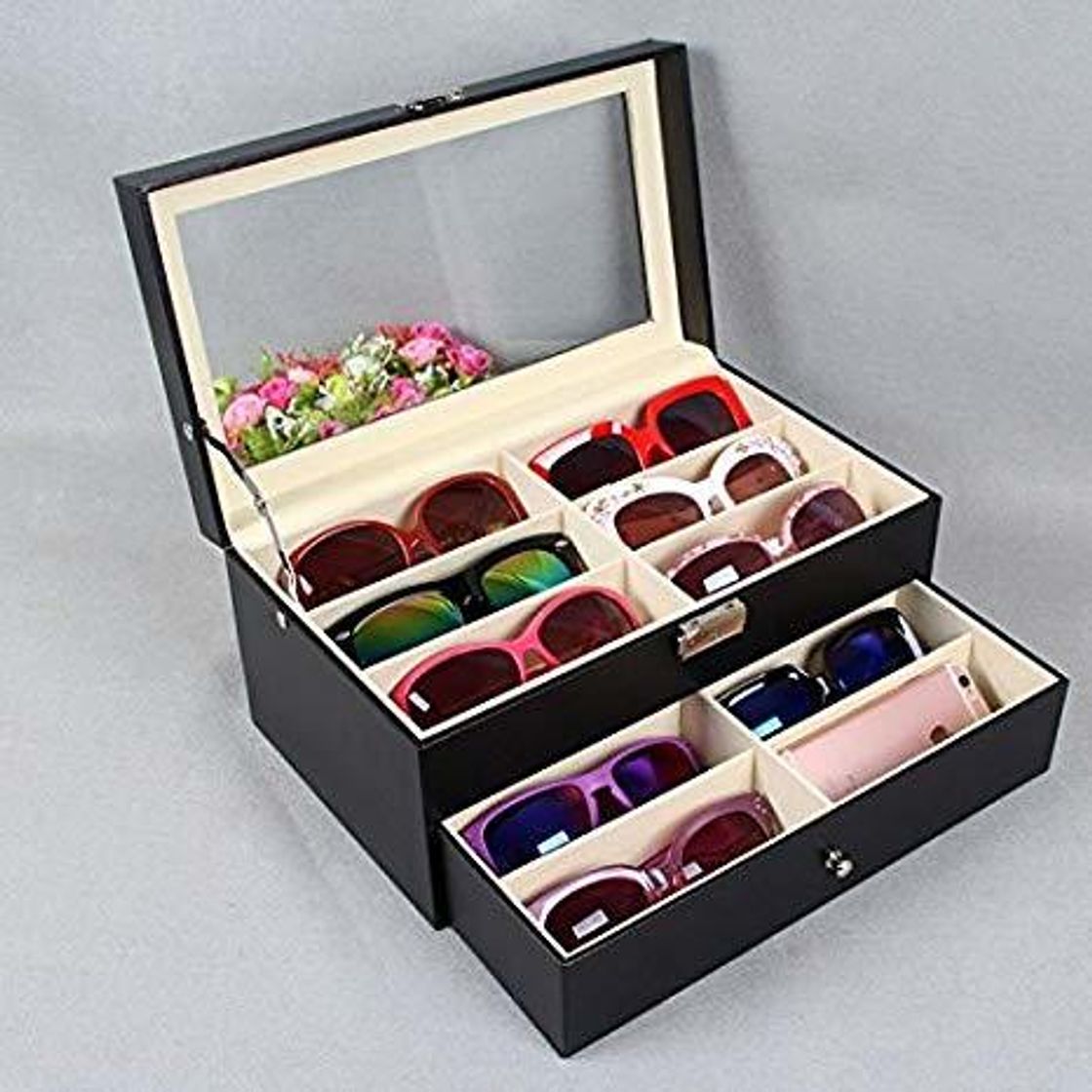 Home Asvert Cajas para Gafas 12 Colecciones Organizador Guardar Gafas de Sol 33