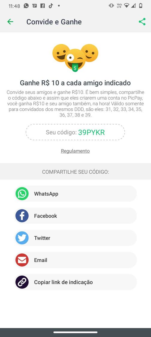 Fashion Picpay dinheiro 