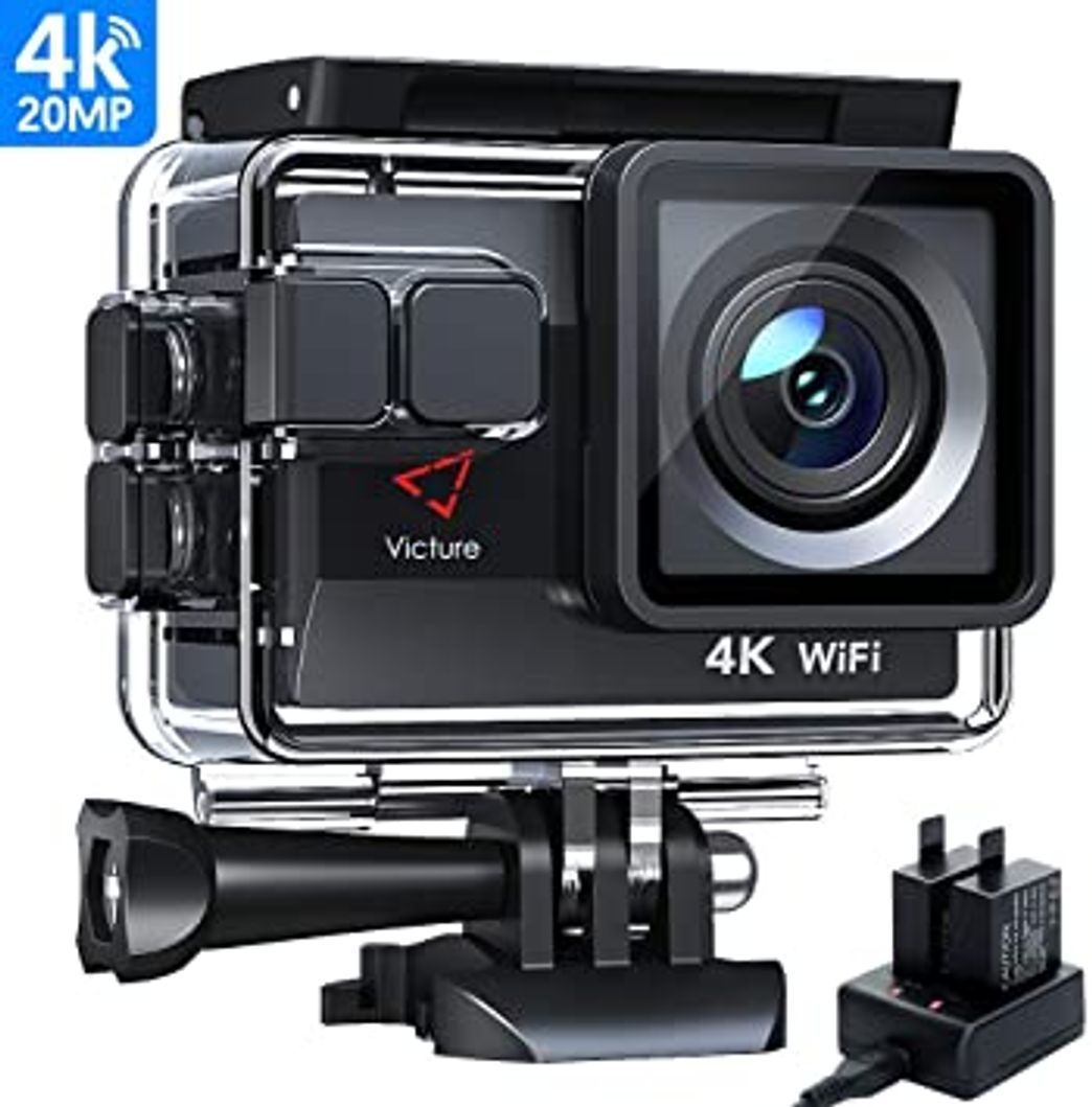 Victure Cámara Deportiva Wifi 4k Ultra HD 20MP Action Camera Acuatica de