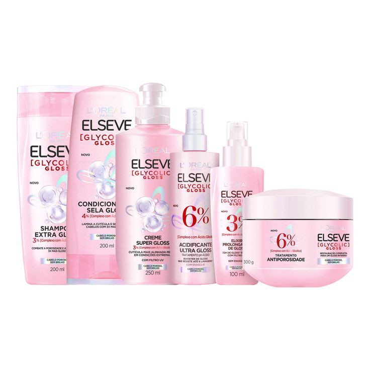 Social Kit elseve Loréal Paris Glycolic Gloss (6 produtos) 