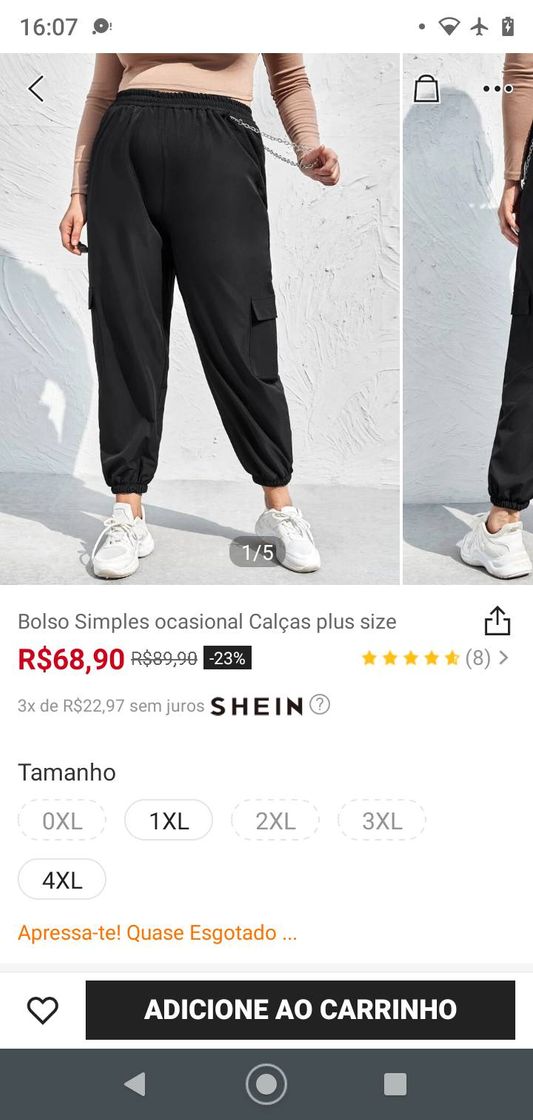 Fashion Calça Com Corrente Plus Size